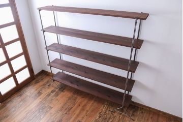 ラフジュオリジナル アイアンの薄型飾り棚【大】(陳列棚、アイアンラック)