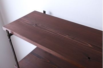 ラフジュオリジナル アイアンの薄型飾り棚【大】(陳列棚、アイアンラック)