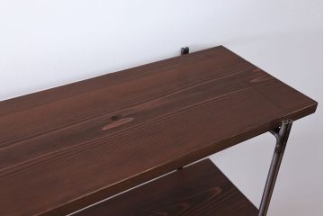 ラフジュオリジナル アイアンの薄型飾り棚【大】(陳列棚、アイアンラック)