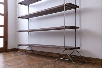 ラフジュオリジナル アイアンの薄型飾り棚【大】(陳列棚、アイアンラック)