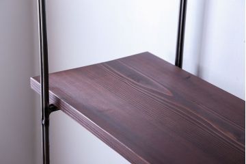 ラフジュオリジナル アイアンの薄型飾り棚【大】(陳列棚、アイアンラック)