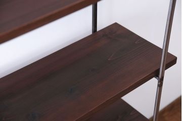 ラフジュオリジナル アイアンの薄型飾り棚【大】(陳列棚、アイアンラック)