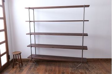 ラフジュオリジナル アイアンの薄型飾り棚【大】(陳列棚、アイアンラック)