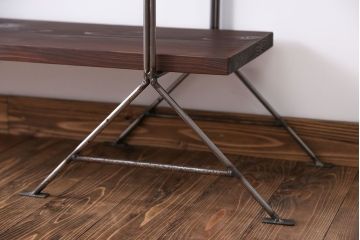 ラフジュオリジナル アイアンの薄型飾り棚【大】(陳列棚、アイアンラック)