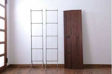 ラフジュオリジナル アイアンの薄型飾り棚【大】(陳列棚、アイアンラック)