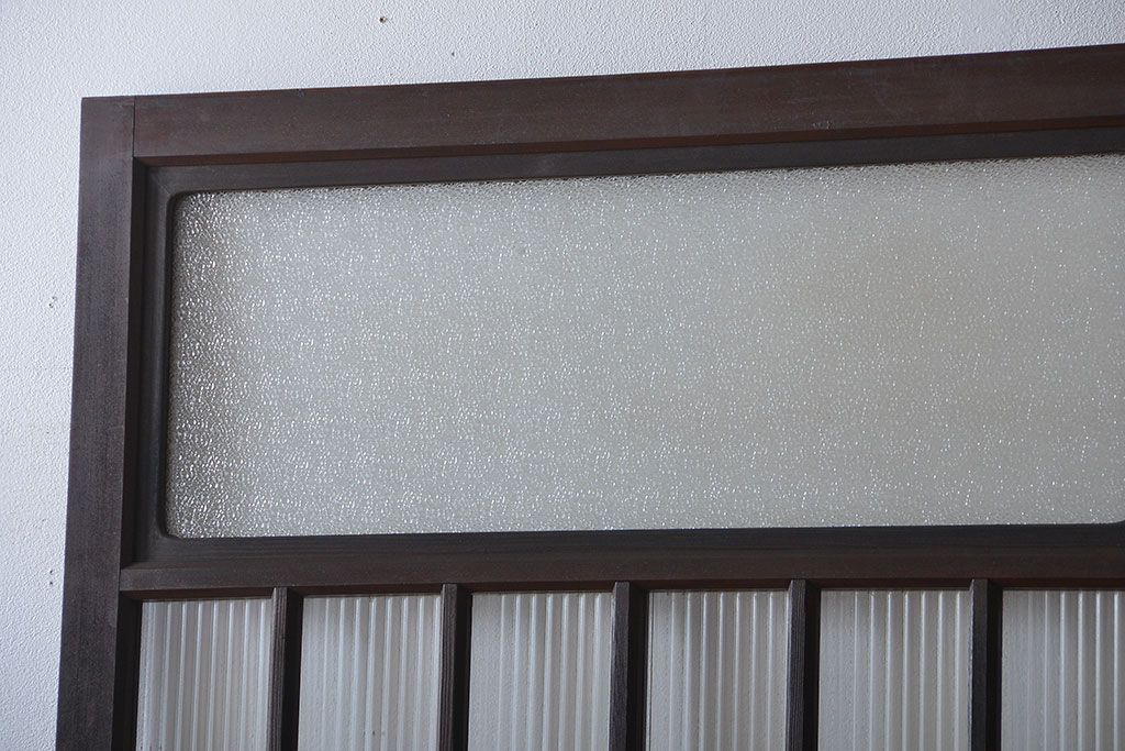 大正ロマン モールガラスとダイヤガラス入り!背の高い裏ガラス格子戸