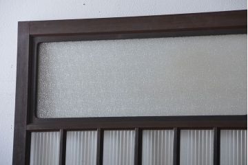 大正ロマン モールガラスとダイヤガラス入り!背の高い裏ガラス格子戸