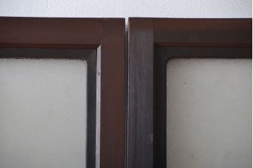 大正ロマン モールガラスとダイヤガラス入り!背の高い裏ガラス格子戸