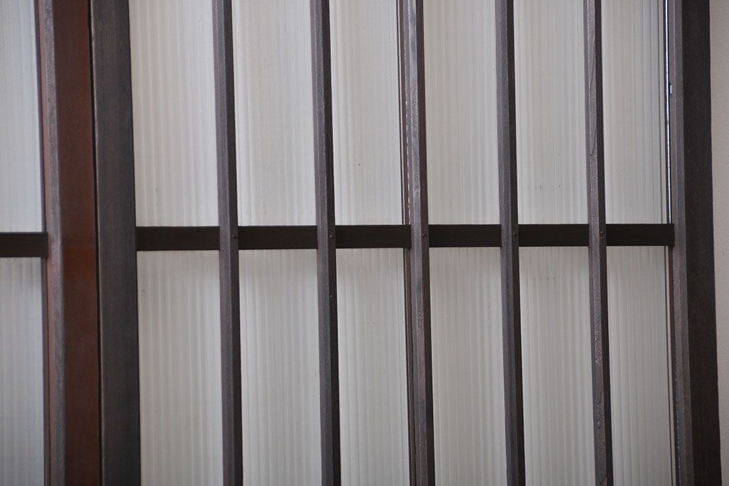 大正ロマン モールガラスとダイヤガラス入り!背の高い裏ガラス格子戸