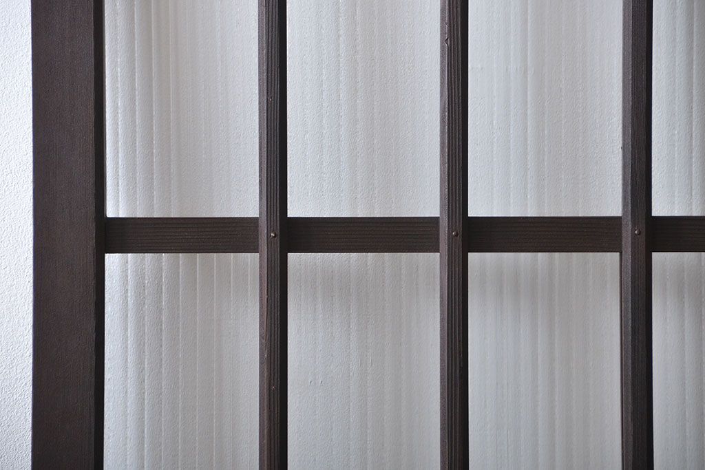 大正ロマン モールガラスとダイヤガラス入り!背の高い裏ガラス格子戸