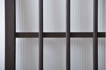 大正ロマン モールガラスとダイヤガラス入り!背の高い裏ガラス格子戸