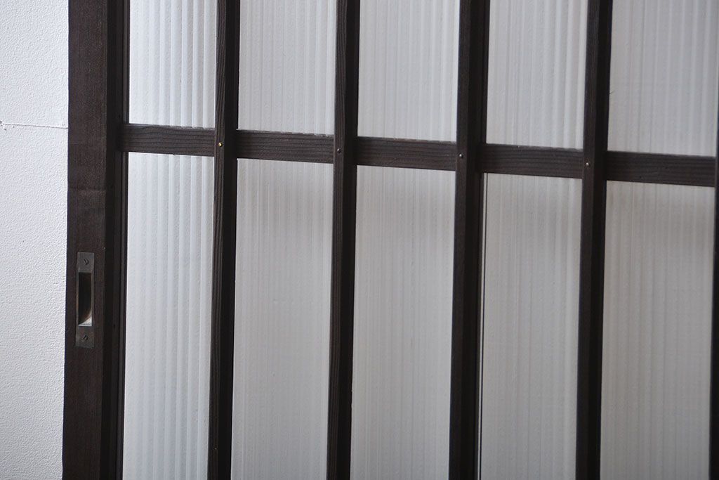 大正ロマン モールガラスとダイヤガラス入り!背の高い裏ガラス格子戸