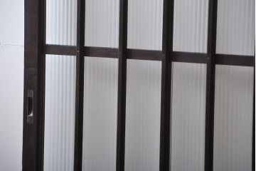 大正ロマン モールガラスとダイヤガラス入り!背の高い裏ガラス格子戸
