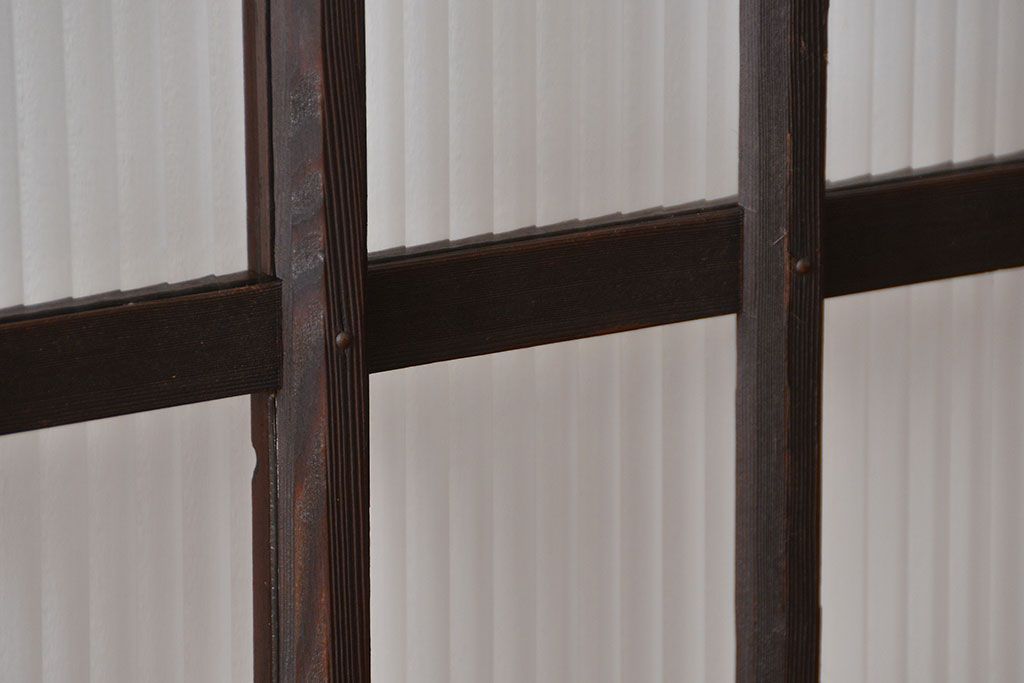 大正ロマン モールガラスとダイヤガラス入り!背の高い裏ガラス格子戸