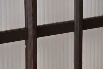 大正ロマン モールガラスとダイヤガラス入り!背の高い裏ガラス格子戸