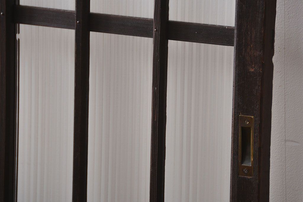 大正ロマン モールガラスとダイヤガラス入り!背の高い裏ガラス格子戸