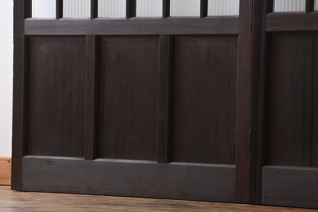 大正ロマン モールガラスとダイヤガラス入り!背の高い裏ガラス格子戸