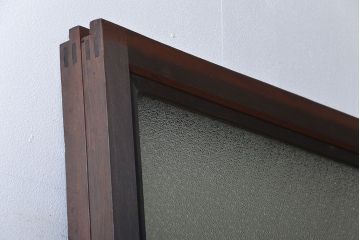 大正ロマン モールガラスとダイヤガラス入り!背の高い裏ガラス格子戸