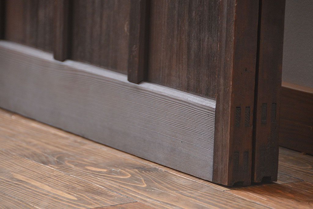 大正ロマン モールガラスとダイヤガラス入り!背の高い裏ガラス格子戸