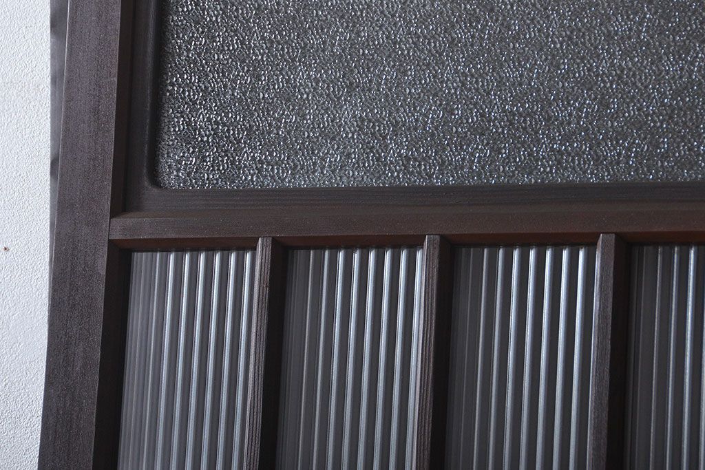 大正ロマン モールガラスとダイヤガラス入り!背の高い裏ガラス格子戸