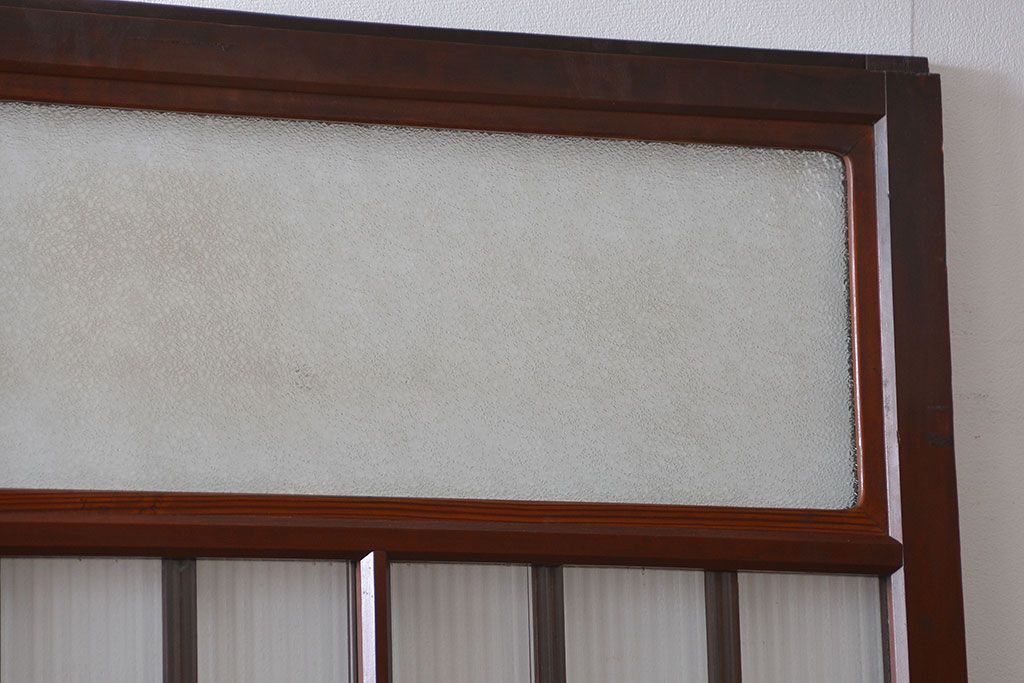 大正ロマン モールガラスとダイヤガラス入り!背の高い裏ガラス格子戸