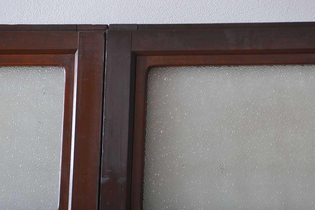 大正ロマン モールガラスとダイヤガラス入り!背の高い裏ガラス格子戸