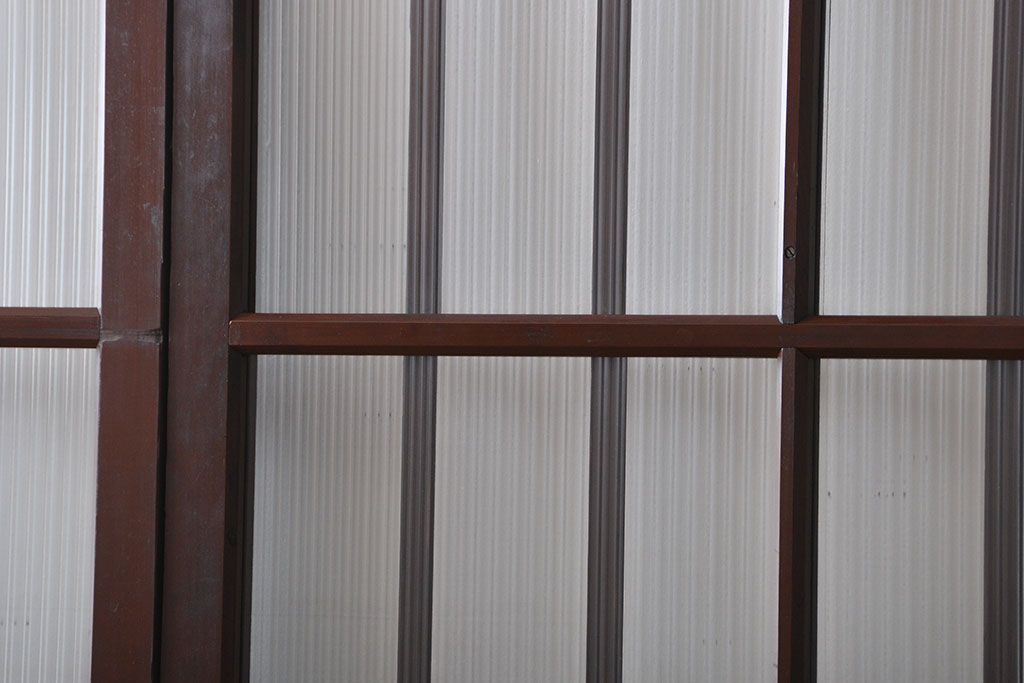 大正ロマン モールガラスとダイヤガラス入り!背の高い裏ガラス格子戸