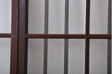 大正ロマン モールガラスとダイヤガラス入り!背の高い裏ガラス格子戸