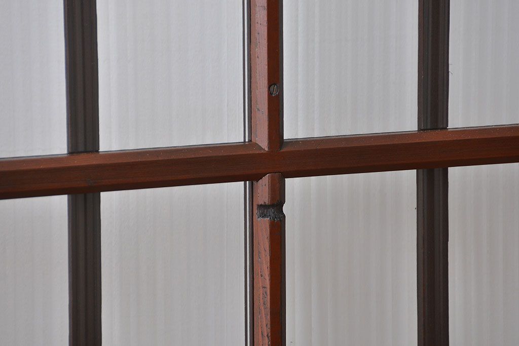 大正ロマン モールガラスとダイヤガラス入り!背の高い裏ガラス格子戸