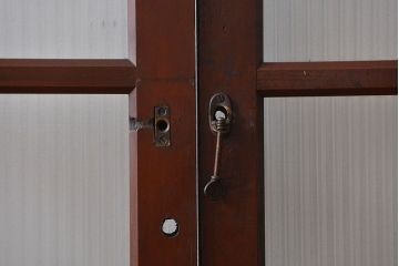 大正ロマン モールガラスとダイヤガラス入り!背の高い裏ガラス格子戸