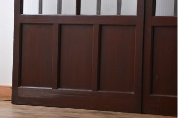 大正ロマン モールガラスとダイヤガラス入り!背の高い裏ガラス格子戸