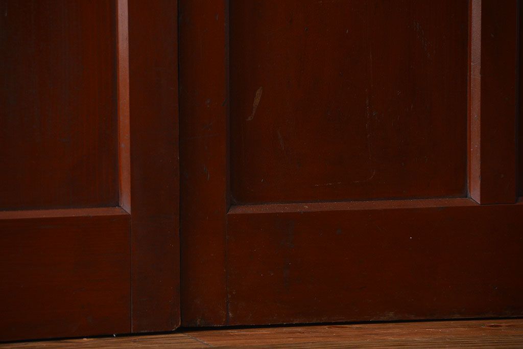 大正ロマン モールガラスとダイヤガラス入り!背の高い裏ガラス格子戸