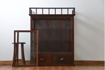 アンティーク家具　大正ロマン 古いタバコ屋のアンティークガラスケース