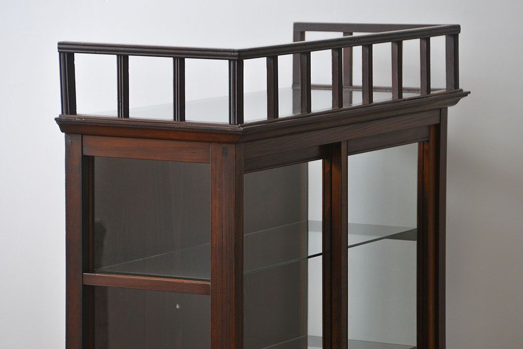 アンティーク家具　大正ロマン 古いタバコ屋のアンティークガラスケース