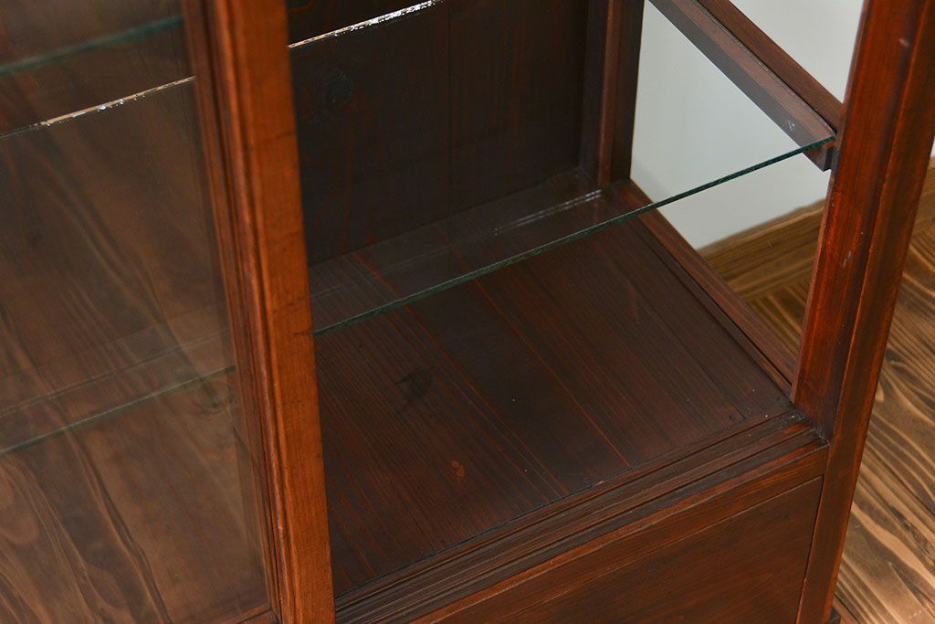 アンティーク家具　大正ロマン 古いタバコ屋のアンティークガラスケース