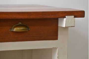 アンティーク家具　引き出し2杯付き　アンティークペイント収納棚