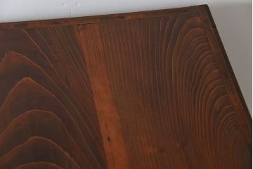 レトロ家具　昭和レトロ モールガラス入り!スリムな縦型脚付き戸棚