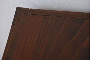 レトロ家具　昭和レトロ モールガラス入り!スリムな縦型脚付き戸棚