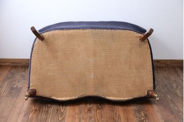 アンティーク家具　イギリスアンティーク 上質!小振りなウィングバック2Pラブソファ(ウイングバックソファ)