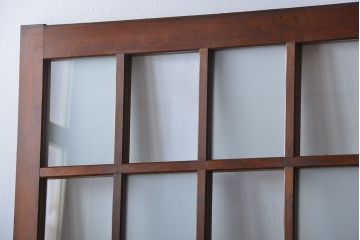 市松模様ガラスの背の高いガラス格子戸2枚セット