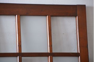 市松模様ガラスの背の高いガラス格子戸2枚セット