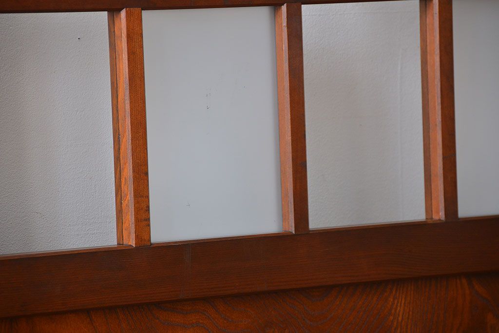 市松模様ガラスの背の高いガラス格子戸2枚セット