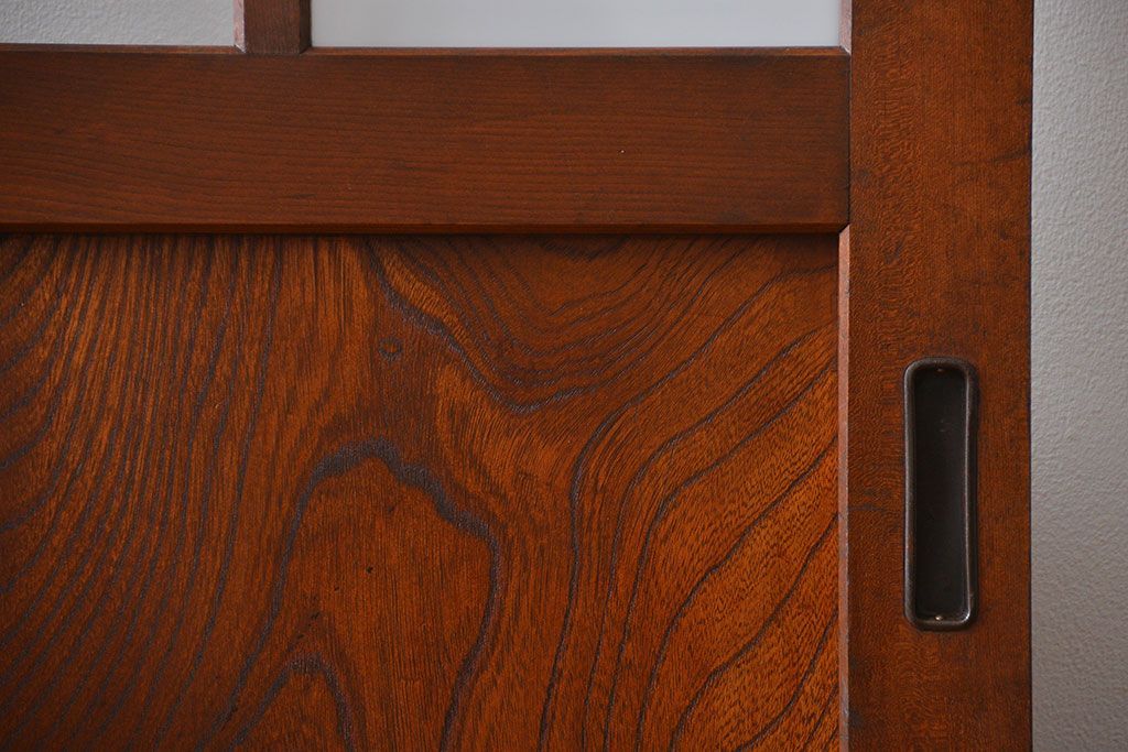 市松模様ガラスの背の高いガラス格子戸2枚セット