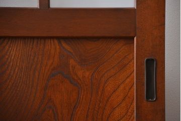 市松模様ガラスの背の高いガラス格子戸2枚セット