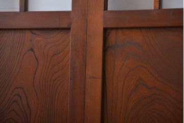 市松模様ガラスの背の高いガラス格子戸2枚セット