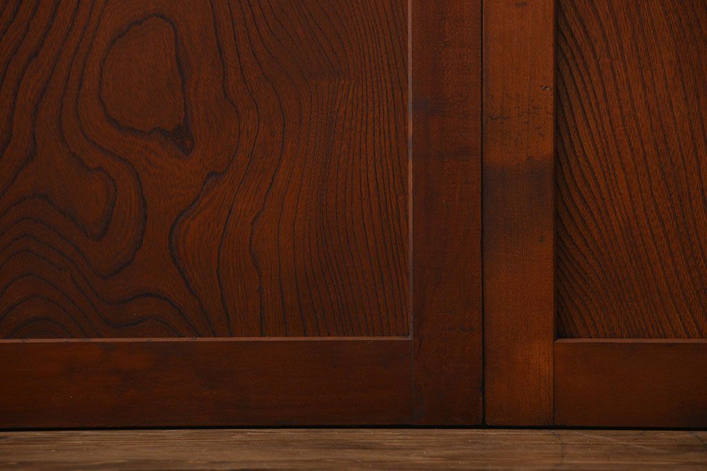 市松模様ガラスの背の高いガラス格子戸2枚セット