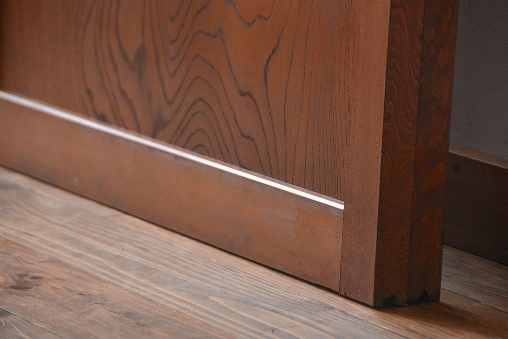 市松模様ガラスの背の高いガラス格子戸2枚セット