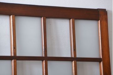 市松模様ガラスの背の高いガラス格子戸2枚セット