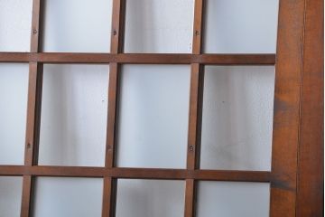 市松模様ガラスの背の高いガラス格子戸2枚セット