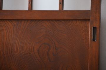 市松模様ガラスの背の高いガラス格子戸2枚セット